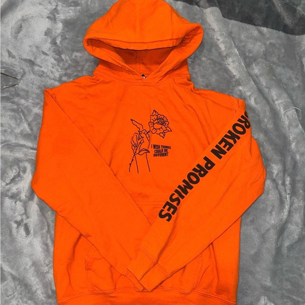 zumiez broken promises orange hoodie